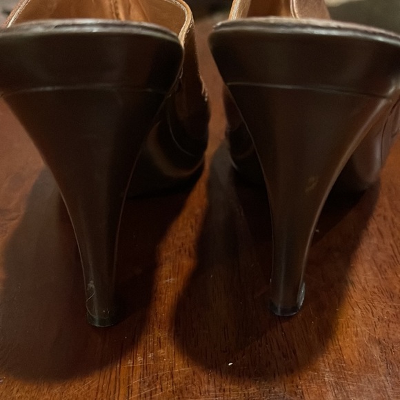 Carlos Santana women's size 5 m patchwork leather mule heels - Picture 6 of 7